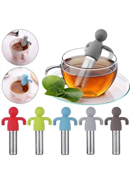 Açık Gri Stil Küçük Adam Şekli Silikon Çay Süzgeci Çay Demleme Filtresi Demlemek Için Çay Poşetleri Çay Bardağı Dekorasyonu Mutfak Aksesuarları ve Aletleri (Yurt Dışından) indirimleri