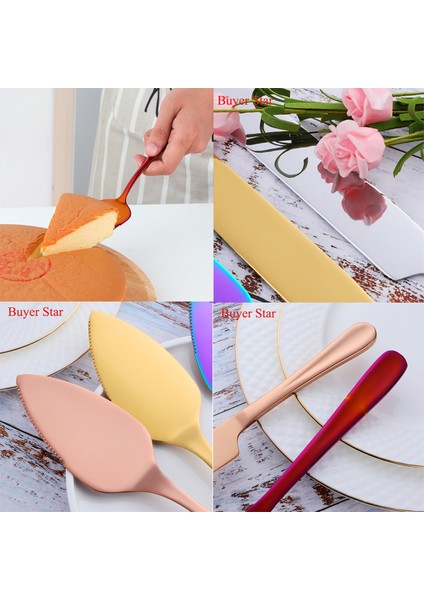 No.3 Set Stili Altın Paslanmaz Çelik Kek Kürek Bıçağı Pizza Peynir Sunucusu Kek Bölücü Bıçaklar Pişirme Araçları Fırın Mutfak Eşyası (Yurt Dışından) fiyatları