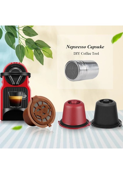 Floresan Yeşil Tarzı Icafilasstainless Steel Nespresso Kahve Filtresi Için Yeniden Kullanılabilir Kapsül Paslanmaz Kahve Sabotaj Metal Kahve Kaşığı Klipsli (Yurt Dışından) modelleri