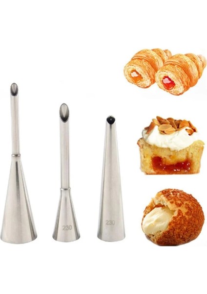 3 Adet Tarzı Uff Kek Ucu Pasta Kreması Tereyağı Paslanmaz Çelik Meme Dekor Pişirme G Tüpü Dıy Mutfak Ev Pişirme Aksesuarları (Yurt Dışından)