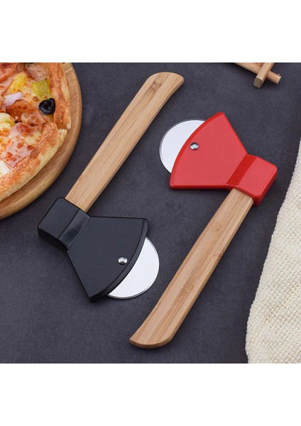 Kırmızı Stil Balta Ahşap Saplı Pizza Kesici Döner Bıçak Ev Mutfak Kesme Aleti Pizza Kesici Tekerlek Seti Bıçak Öğütücü (Yurt Dışından) modelleri
