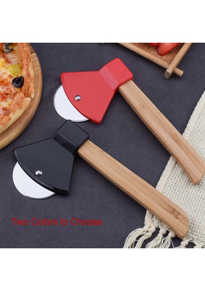 Kırmızı Stil Balta Ahşap Saplı Pizza Kesici Döner Bıçak Ev Mutfak Kesme Aleti Pizza Kesici Tekerlek Seti Bıçak Öğütücü (Yurt Dışından) indirimleri