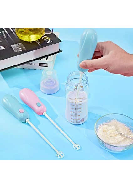 Mavi Stil Mini Saplı Karıştırıcı Pişirme Aleti 1 Adet Sütlü Içecek Kahve Çırpma Mikseri Elektrikli Yumurta Çırpıcı Frother Foamer Mutfak Pişirme Aracı Ev (Yurt Dışından)