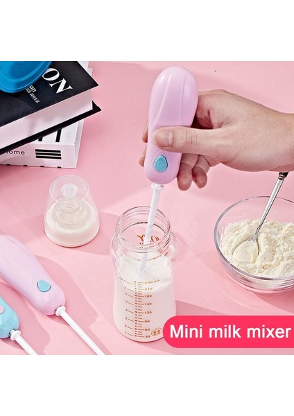 Mavi Stil Mini Saplı Karıştırıcı Pişirme Aleti 1 Adet Sütlü Içecek Kahve Çırpma Mikseri Elektrikli Yumurta Çırpıcı Frother Foamer Mutfak Pişirme Aracı Ev (Yurt Dışından)
