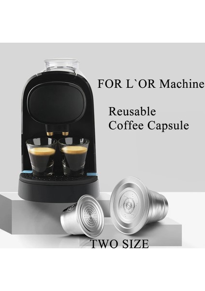 Açık Yeşil Tarzı L'or Barista Lachine Için Yeniden Kullanılabilir Xxl Çift ve Küçük Kahve Kapsül Bardağı Lor Makinesi Için Paslanmaz Çelik Kahve Filtresi Pod (Yurt Dışından) modelleri