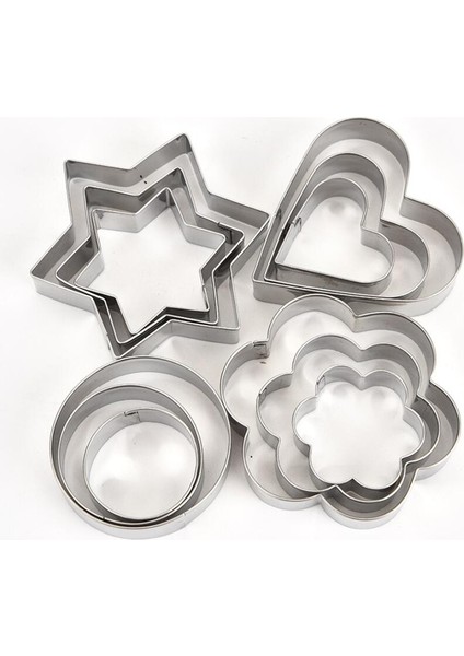 12 Adet Tarzı Et Paslanmaz Çelik Kurabiye Bisküvi Dıy Kalıp Yıldız Kalp Yuvarlak Çiçek Şekli Kesici Pişirme Kalıp Araçları Piston Bakeware (Yurt Dışından) modelleri