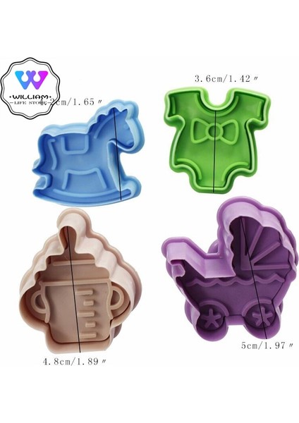4 Adet Tarzı Et Bebek Tipi Plastik Pişirme Kalıp Mutfak Bisküvi Kurabiye Kesici Pasta Piston 3D Fondan Kek Dekorasyon Araçları (Yurt Dışından)