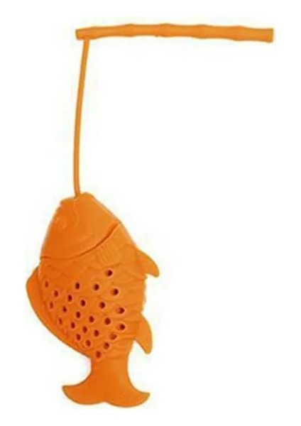 Turuncu Tarzı Toksik Olmayan Çay Demlik Mutfak Gereçleri Çay Poşeti Çay Süzgeci Çaydanlık Aksesuar Silikon Balık Şekilli (Yurt Dışından)