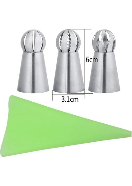 Pembe 4 Adet Tarzı Licone Mutfak Aksesuarları Dondurma G Krem Pasta Torbası + 3 Paslanmaz Çelik Nozul Seti Dıy Kek Dekorasyon Ipuçları Seti Aracı (Yurt Dışından) fırsatları