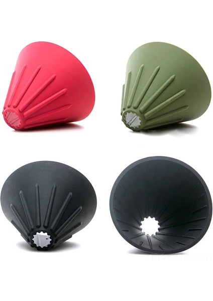 Siyah Stil Gökkuşağı Şeker Renk V60 Kahve Damla Filtre Fincan Barista Silika Tersinir Katlanabilir Açık Havada Kahve Damlatıcı Filtre Fincan (Yurt Dışından)