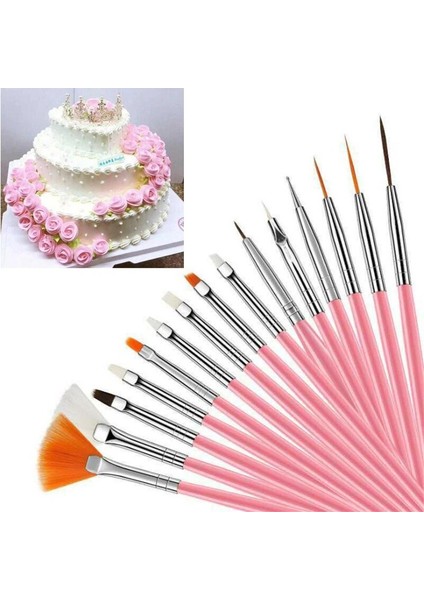 15 Adet Beyaz Stil Kek Dekorasyon Buzlanma Pasta Fırçaları Araçları Pişirme Aksesuarları Çok Işlevli Fondan Kek Boyama Fırçası Nail Art Fırça Kalem Modeli (Yurt Dışından) modelleri
