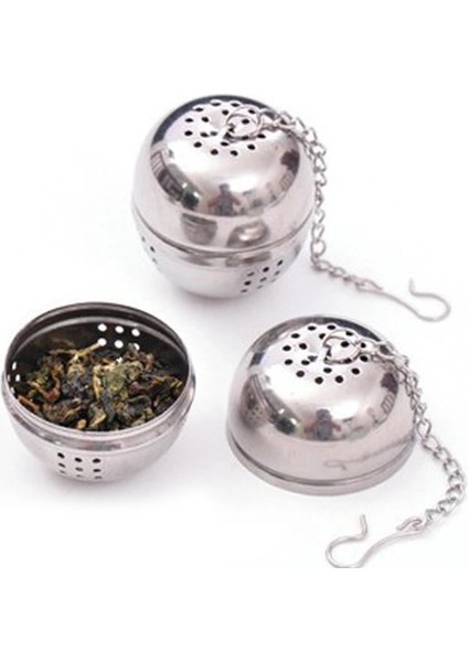 Açık Gri Tarzı Paslanmaz Çelik Top Şekli Çay Demlik Örgü Filtre Süzgeç Kancalı Gevşek Çay Yaprağı Spiceball Halat Zincirli Ev Mutfak Aracı (Yurt Dışından)
