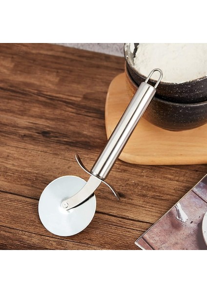 Yuvarlak Tekerlek Stili Paslanmaz Çelik Pizza Bıçağı Kesici Makarna Dilimleme Sağlam Tekerlek Kek Ekmek Turta Yuvarlak Bıçak Makarna Hamur Pişirme Mutfak Pişirme Aracı (Yurt Dışından)
