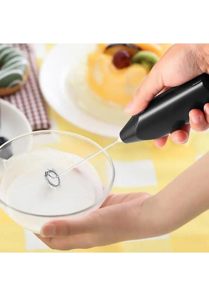 Siyah Stil 1 Adet Mini Kolu Karıştırıcı Elektrikli Süt Içecek Kahve Cappuccino Çırpma Mikser Yumurta Çırpıcı Frother Foamer Mutfak Aksesuarları (Yurt Dışından)