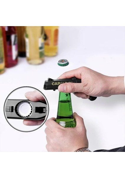 Mavi Stil Taşınabilir Kapaklı Tabanca Yaratıcı Uçan Kapak Başlatıcı Şişe Bira Açacağı Bar Aracı Içecek Açma Tabancası Şekilli Şişe Kapakları Atıcı Kırmızı Gri (Yurt Dışından)