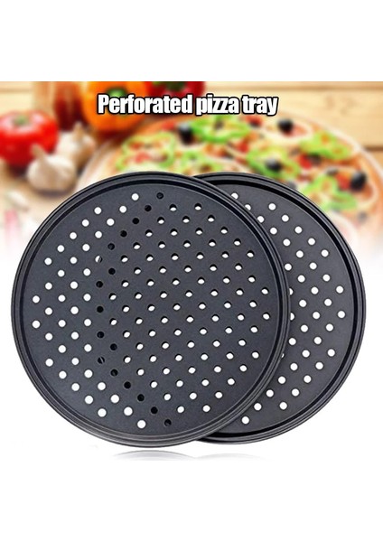 24.5cm Tarzı cm Karbon Çelik Yapışmaz Pizza Fırın Tepsisi Örgü Tepsi Plakası Yuvarlak Derin Dzza Pan Tepsi Kalıbı Bakeware Pişirme Aracı Yenı (Yurt Dışından)