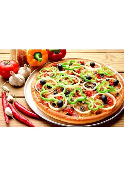 24.5cm Tarzı cm Karbon Çelik Yapışmaz Pizza Fırın Tepsisi Örgü Tepsi Plakası Yuvarlak Derin Dzza Pan Tepsi Kalıbı Bakeware Pişirme Aracı Yenı (Yurt Dışından)