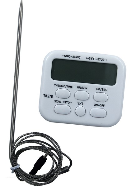 Beyaz Stil Ortable Dijital Gıda Termometresi Kablosuz Ev Mutfak Pişirme Barbekü Et Termometre Alarm Zamanlayıcı (Yurt Dışından) modelleri