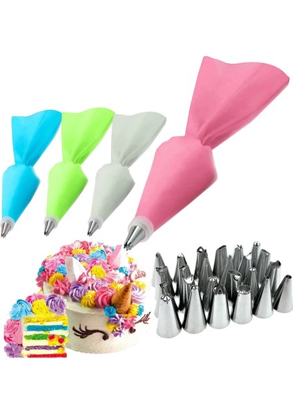 8 Adet Pembe Stil Set Silikon Pasta Torbası Ipuçları Mutfak Dıy Buzlanma G Krem Yeniden Kullanılabilir Pasta Torbaları Kek Dekorasyon Araçları + Meme Seti (Yurt Dışından) fırsatları