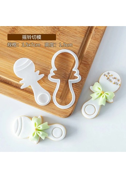 PC007 Stili Akrilik Bebek Doğum Günü Çerez Basın Damgası Bebek Duş Kabartmalı Kalıp Fondan Pasta Şekeri El Sanatları Fondan Çerez Kesici Pişirme Kalıbı (Yurt Dışından)