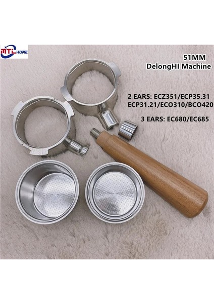 2 Bardak x 2 Adet Stil Kahve Dipsiz Portafilter 51 mm Delonghi Dedica EC680EC685 Filtre Değiştirme Filtre Sepeti بورتافلتر ديلونجي Espresso (Yurt Dışından)