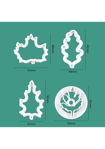 4pcs-02 Tarzı Birçok Yaprak Kalıp Çerez Kesici Çikolatalı Kek Kalıbı Fudge Pasta Pişirme Aletleri Kek Aracı Bisküvi Kalıbı Bitki Yaprak Kalıbı (Yurt Dışından) fırsatları