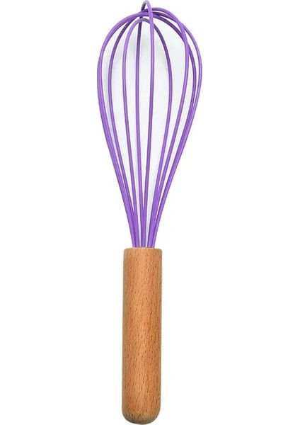 Mor Tarzı Manuel Yumurta Çırpıcı Mikser Mini Ahşap Mutfak Yumurta Çırpma Fırında Aracı Yumurta Karıştırıcı Silikon Çevre Dostu (Yurt Dışından)