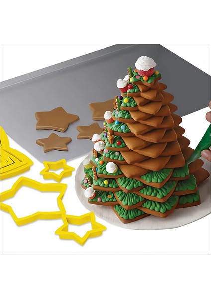 6 Adet Tarzı 6 Adet Setleri Noel Ağacı Kurabiye Kesici Kalıp Yıldız Şekli Fondan Kek Bisküvi Kesici Kalıpları 3D Kek Dekorasyon Araçları Pişirme Kalıpları (Yurt Dışından) modelleri