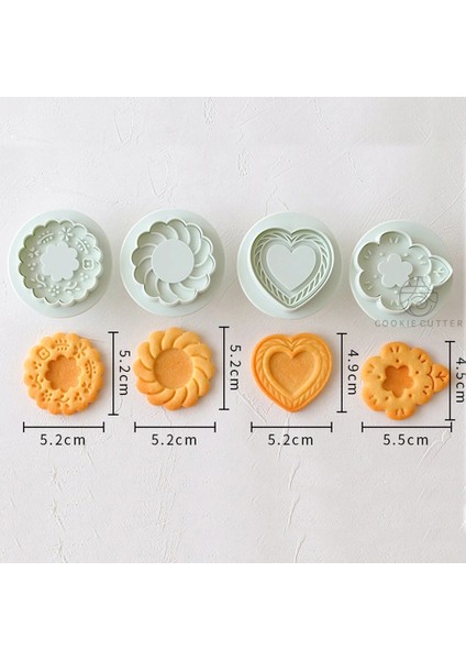 4 Adet Noel B Tarzı Sevgililer Günü Sandviç Bisküvi Kalıbı 3D Kurabiye Presleme Kalıp Çiçek Aşk Kalp Meyve Hayvan Kedi Noel Şekli Pişirme Kalıbı (Yurt Dışından) modelleri