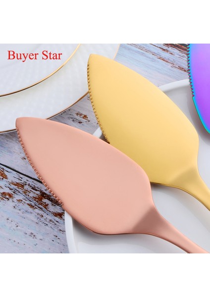 Mavi Stil Et Kek Kürek Kesici Paslanmaz Çelik Peynir Pizza Pasta Pasta Spatulaları Sunuculu Altın Ekmek Bıçağı Pişirme Pişirme Araçları (Yurt Dışından) fırsatları