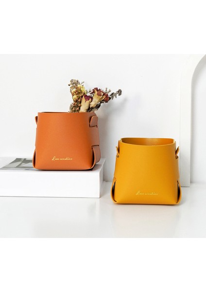 Saklama Sepeti Katlanabilir Masaüstü Organizatör Deri Sepet, Şarap Kırmızısı (Yurt Dışından) modelleri