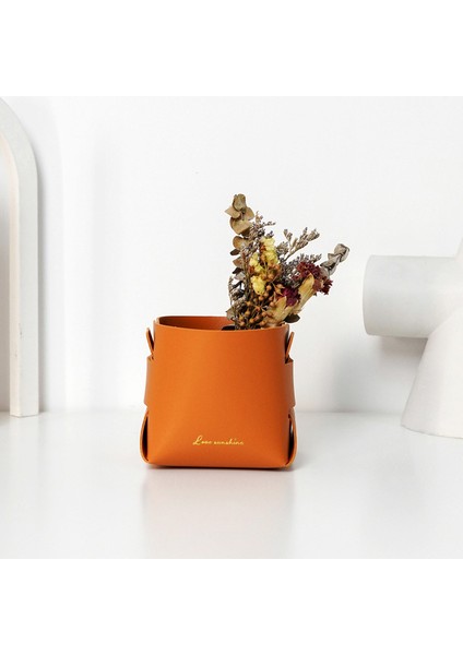 Saklama Sepeti Katlanabilir Masaüstü Organizatör Deri Sepet, Şarap Kırmızısı (Yurt Dışından) fırsatları