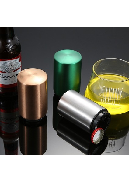 Siyah Stil Otomatik Bira Şişe Açacağı Manyetik Paslanmaz Çelik Aşağı Itin Şarap Açacağı Soda Kapağı Açacağı Taşınabilir Aletler Mutfak Aksesuarları (Yurt Dışından) fırsatları