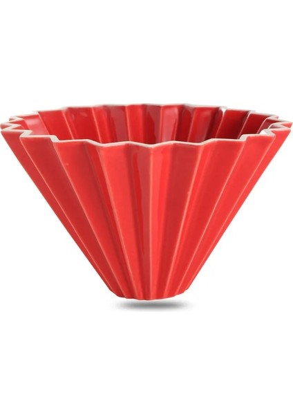 Kırmızı Stil 3-4kup Seramik Kahve Filtresi Yeniden Kullanılabilir Filtreler Kahve Makinesi Ahşap Standlı V60 Huni Damlatıcı Kek Filtre Fincan Kahve Aksesuarları (Yurt Dışından)