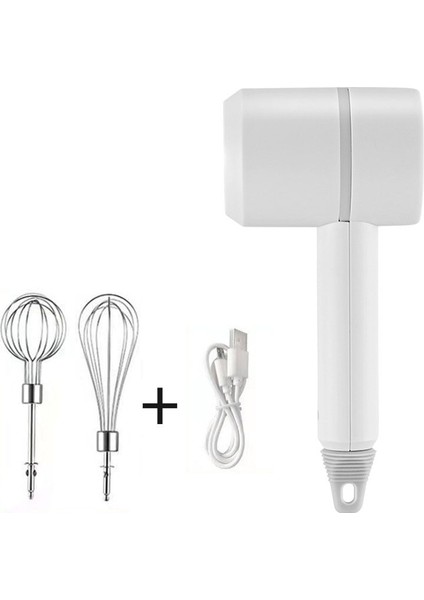 Beyaz Stil USB 2 In 1 Kablosuz Elektrikli Sarımsak Doğrayıcı Ezici Çırpma Yumurta Çırpıcı 2 Karıştırma Çubuğu ile 3 Hız Kontrolü Mutfak El Köpürtücü (Yurt Dışından)