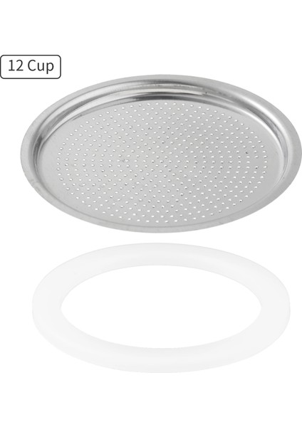 12 Kupa Stili Silikon Contalar Paslanmaz Çelik Espresso Kahve Filtreleri Plaka Filtre Contası Moka Pot Değiştirme Moka Express ile Uyumlu (Yurt Dışından)