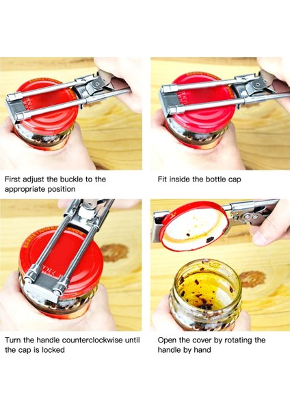 Gümüş Tarzı Ayarlanabilir Şişe Açacağı Paslanmaz Çelik Kapaklar Kapalı Kavanoz Açacağı Emek Tasarruflu Vidalı Konserve Açacağı Zayıf Eller Için Kolay Kavrama Mutfak Aleti (Yurt Dışından) modelleri