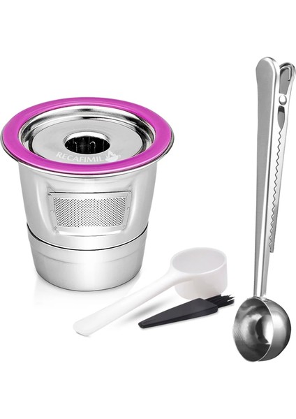 B Tarzı Doldurulabilir Yeniden Kullanılabilir Kahve Kapsülü Bosch Makinesi Tassimo Silikon Kapaklı Kahve Filtresi Fincan Ölçme Kaşığı Kahve Pod (Yurt Dışından)