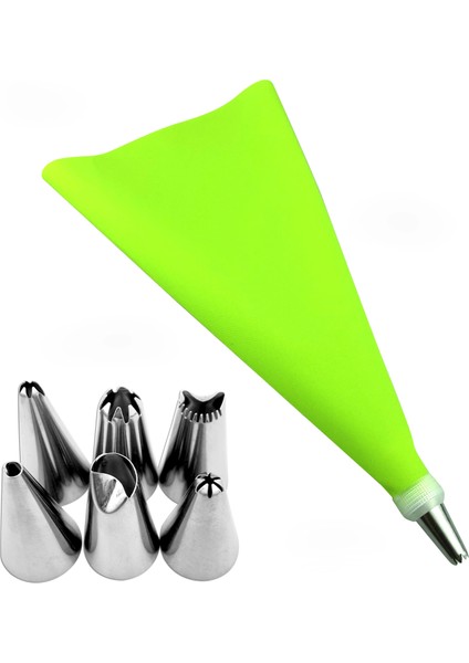 Gök Mavisi Tarzı 8pcsbag Silikon Buzlanma G Krem Pasta Torbası Paslanmaz Çelik Kek Memesi ile Dıy Kek Dekorasyon Ipuçları Fondan Pasta Araçları (Yurt Dışından) fiyatları