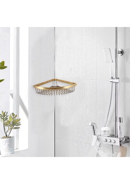 Bakır Duvara Monte Banyo Köşe Rafları Yelpaze Şeklinde Saklama Sepetleri (Yurt Dışından) modelleri