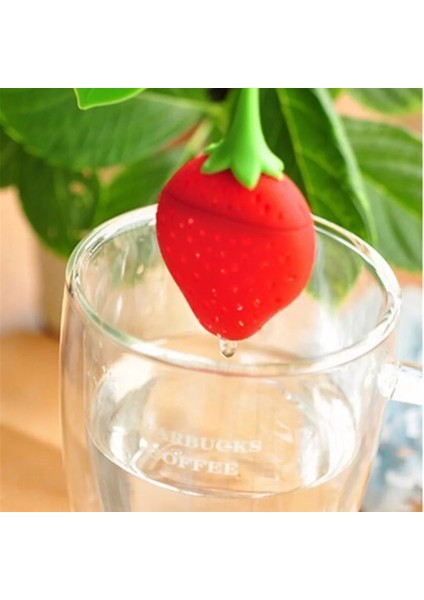 Sarı Stil Çilek Şekli Silikon Çay Demlik Örgü Çaydanlık Demlik Filtre Gevşek Çay Bırakın Çanta Tutucu Süzgeç Mutfak Bar Aracı Drinkware (Yurt Dışından) fırsatları