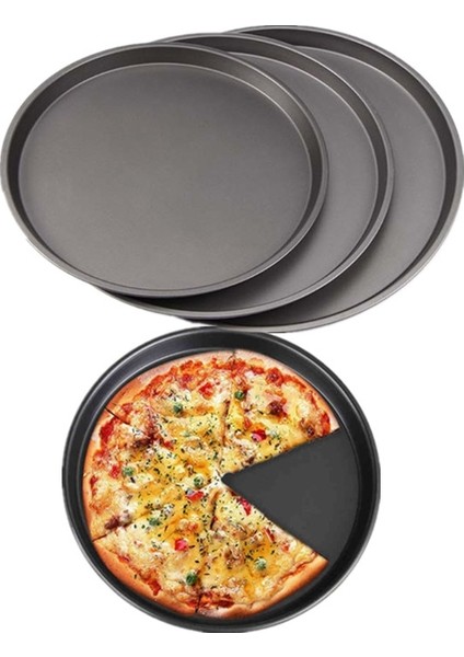 No.3 Tarzı Inç Yapışmaz Pizza Tavası Karbon Çelik Pizza Fırını Tepsisi Sığ Yuvarlak Pizza Tabağı Tavası Kavurma Teneke Pişirme Araçları (Yurt Dışından) fiyatları