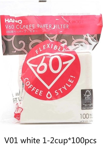 Beyaz 1-2CUP-100PCS Tarzı Hario Japon Kahve Filtre Kağıdı Koni V60 El Yapımı Kahve Damla Kahve Filtre Kağıdı Vcf Kahve Filtresi (Yurt Dışından)
