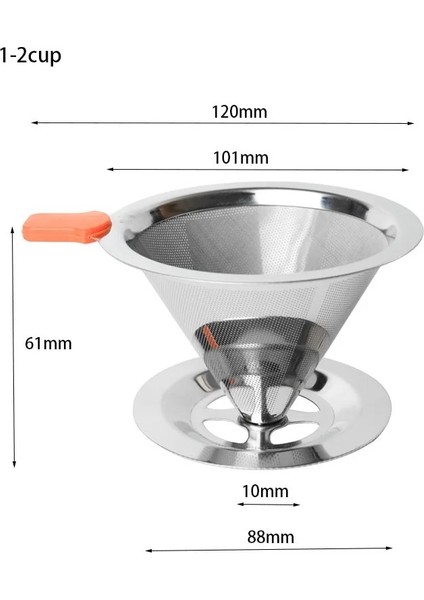 Küçük Stil Paslanmaz Çelik Kahve Filtresi Yeniden Kullanılabilir Fincan Kahve Damlatıcı Barista Aracı Üzerine Dökün (Yurt Dışından)