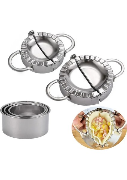 5 Adet Tarzı 1 Takım Paslanmaz Çelik Mutfak Börek Makinesi Sarıcı Kalıp Makarna Mantı Börek Çember Kalıp Makinesi ve Kesici Pişirme Araçları Kalıp (Yurt Dışından)