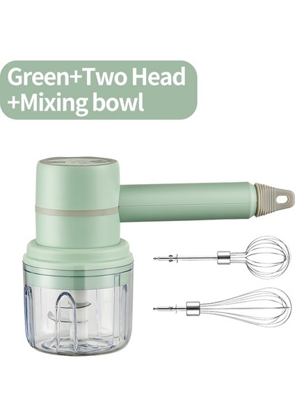 Yeşil 3 Set Stili Wireleeed Mini Mikser Elektrikli Gıda Blender El Mikseri Yumurta Çırpıcı Otomatik Kremalı Gıda Kek Pişirme Hamur Mikseri (Yurt Dışından)