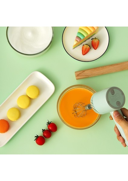 Yeşil 3 Set Stili Wireleeed Mini Mikser Elektrikli Gıda Blender El Mikseri Yumurta Çırpıcı Otomatik Kremalı Gıda Kek Pişirme Hamur Mikseri (Yurt Dışından)