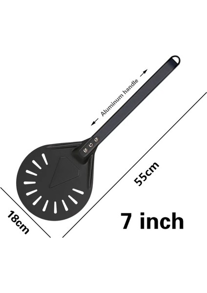 Bej Tarzı Pizza Torna Küçük Pizza Kabuğu Kürek Kısa Yuvarlak Pizza Aleti Kaymaz Ahşap Saplı Delikli Pizza Küreği Alüminyum (Yurt Dışından)