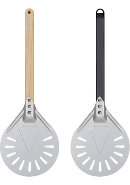 Bej Tarzı Pizza Torna Küçük Pizza Kabuğu Kürek Kısa Yuvarlak Pizza Aleti Kaymaz Ahşap Saplı Delikli Pizza Küreği Alüminyum (Yurt Dışından) modelleri