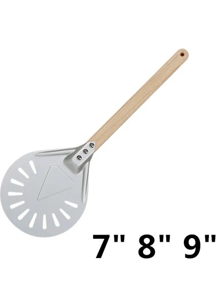 Bej Tarzı Pizza Torna Küçük Pizza Kabuğu Kürek Kısa Yuvarlak Pizza Aleti Kaymaz Ahşap Saplı Delikli Pizza Küreği Alüminyum (Yurt Dışından) indirimleri